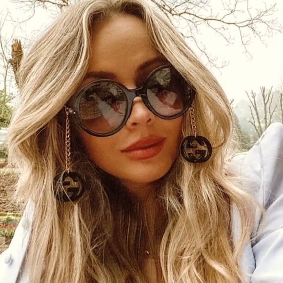 NWT GUCCI 56 mm Brown Multi Sunglasses with logo charms. - Picture 4 of 14